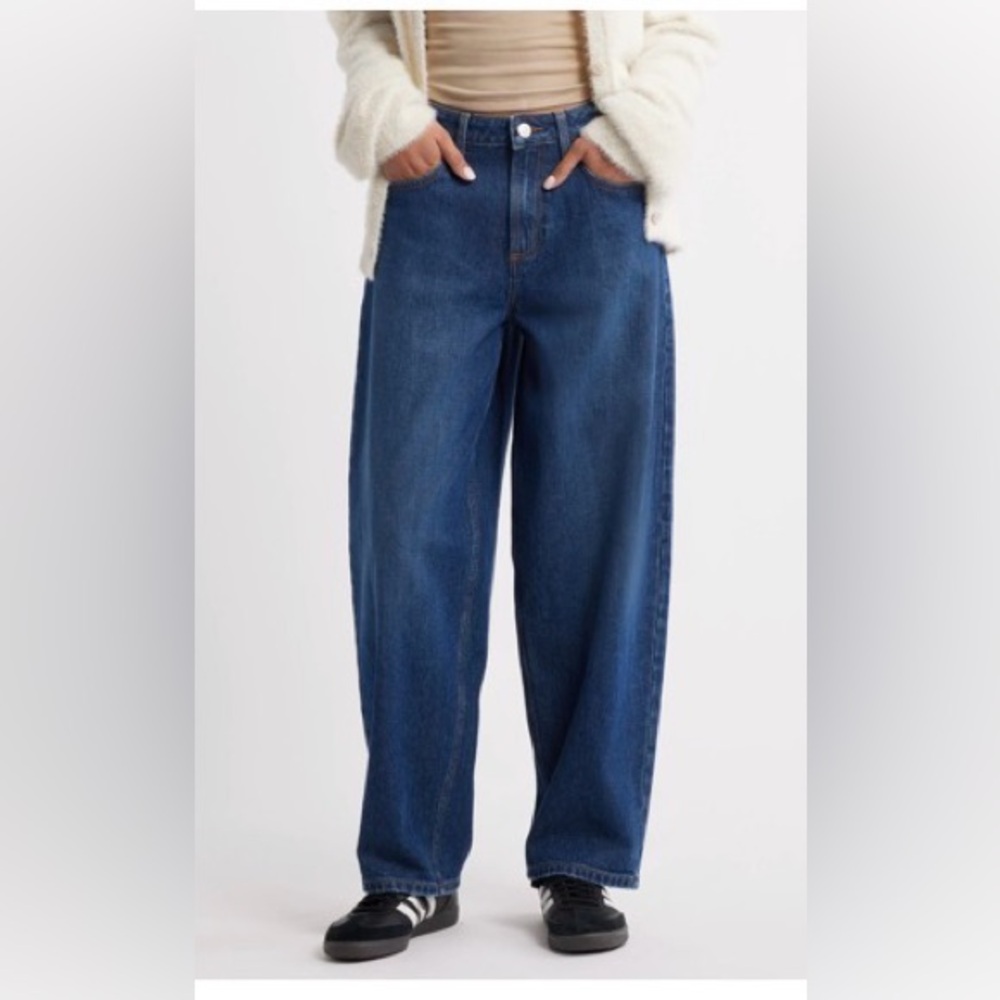 New! BP. Nordstrom Mid-Rise Barrel Jeans - Anderson Wash - Size 30
